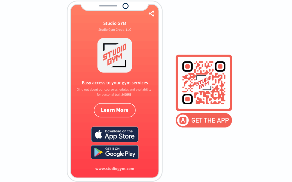 App Store QR Code example and its landing page from QR Code Generator PRO