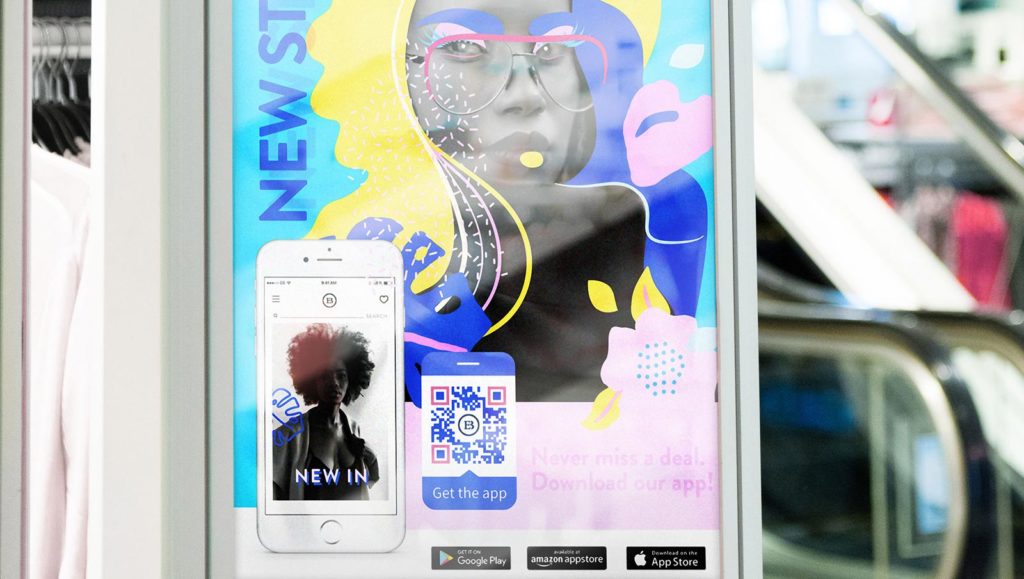 Example of an App Store QR Code on a print poster ad