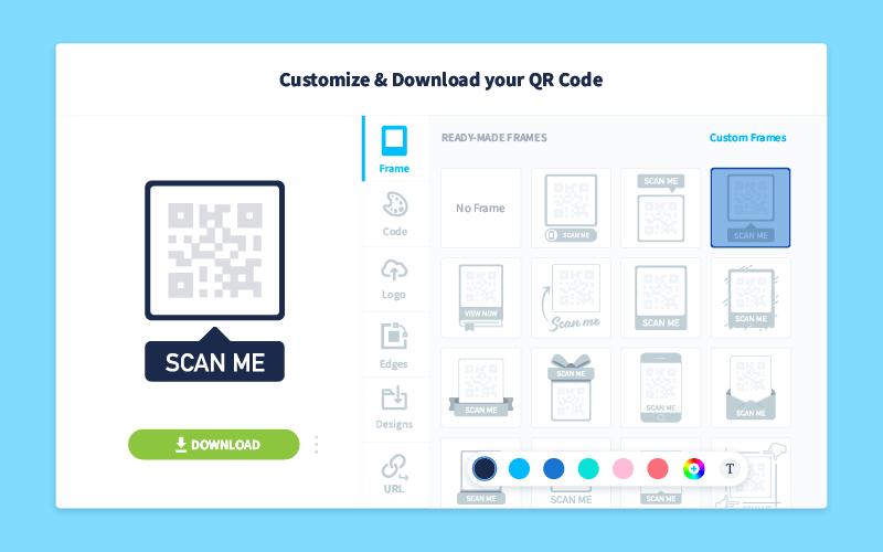 QR Code customization panel in QR Code Generator PRO