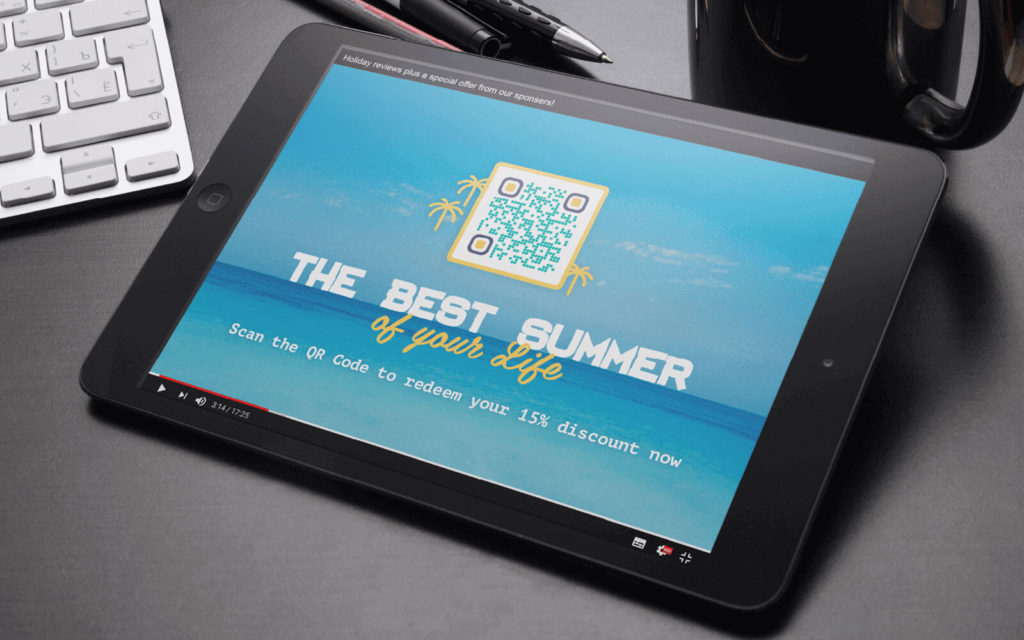 Example of a QR Code on a video ad