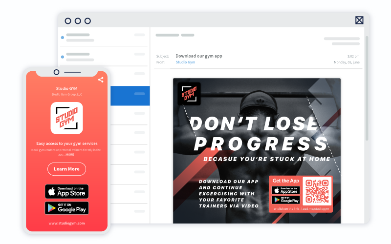 A QR Code can direct users to exercise videos in email marketing