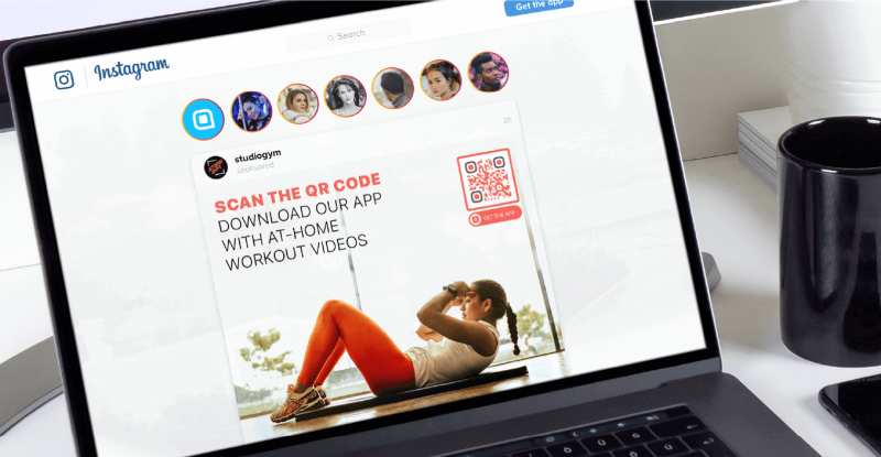 A QR Code on social media makes a fitness app easier to access