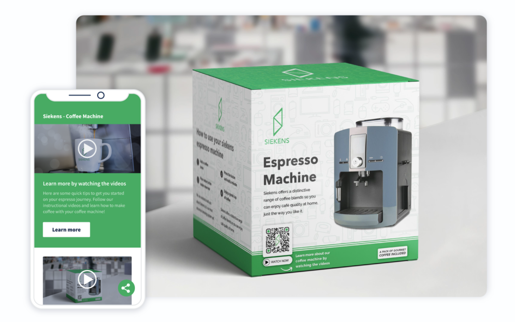 QR Code on product packaging that takes consumers to a video tutorial