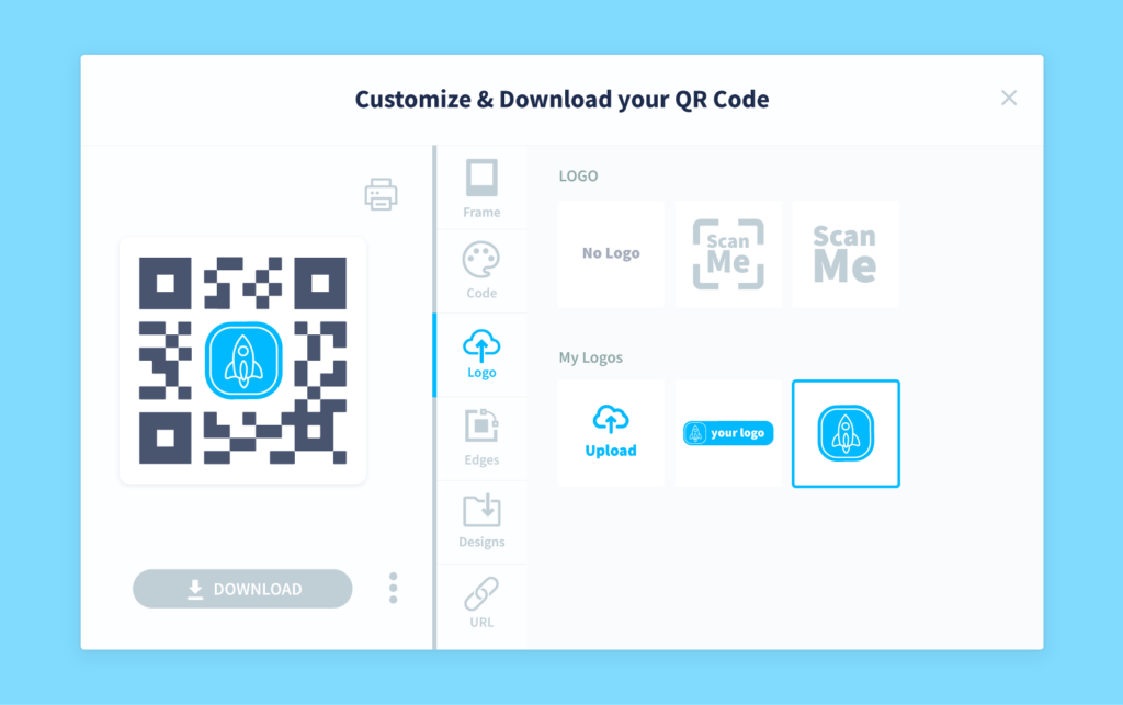 Demo of QR Code Generator's customization software page