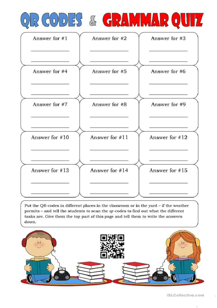 bingo qr codes in the classroom