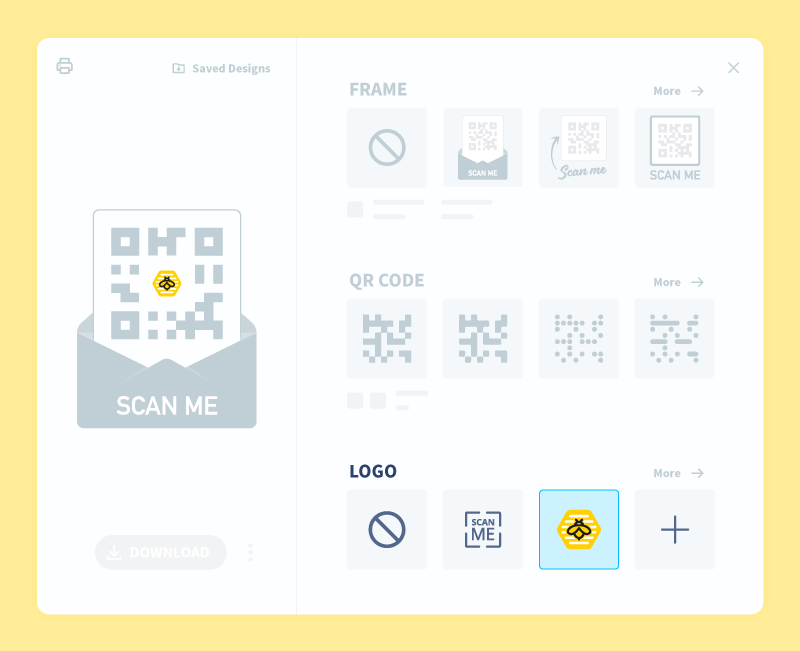 Demonstration of how to add a custom logo to a QR Code in QR Code Generator Pro.