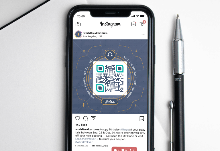 Scannable QR Code surveys post-event on social media